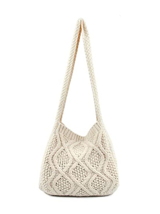 Other - Durable Machine Washable Cotton Yarn Crochet No-Shed Shoulder Tote Eco-Friendly